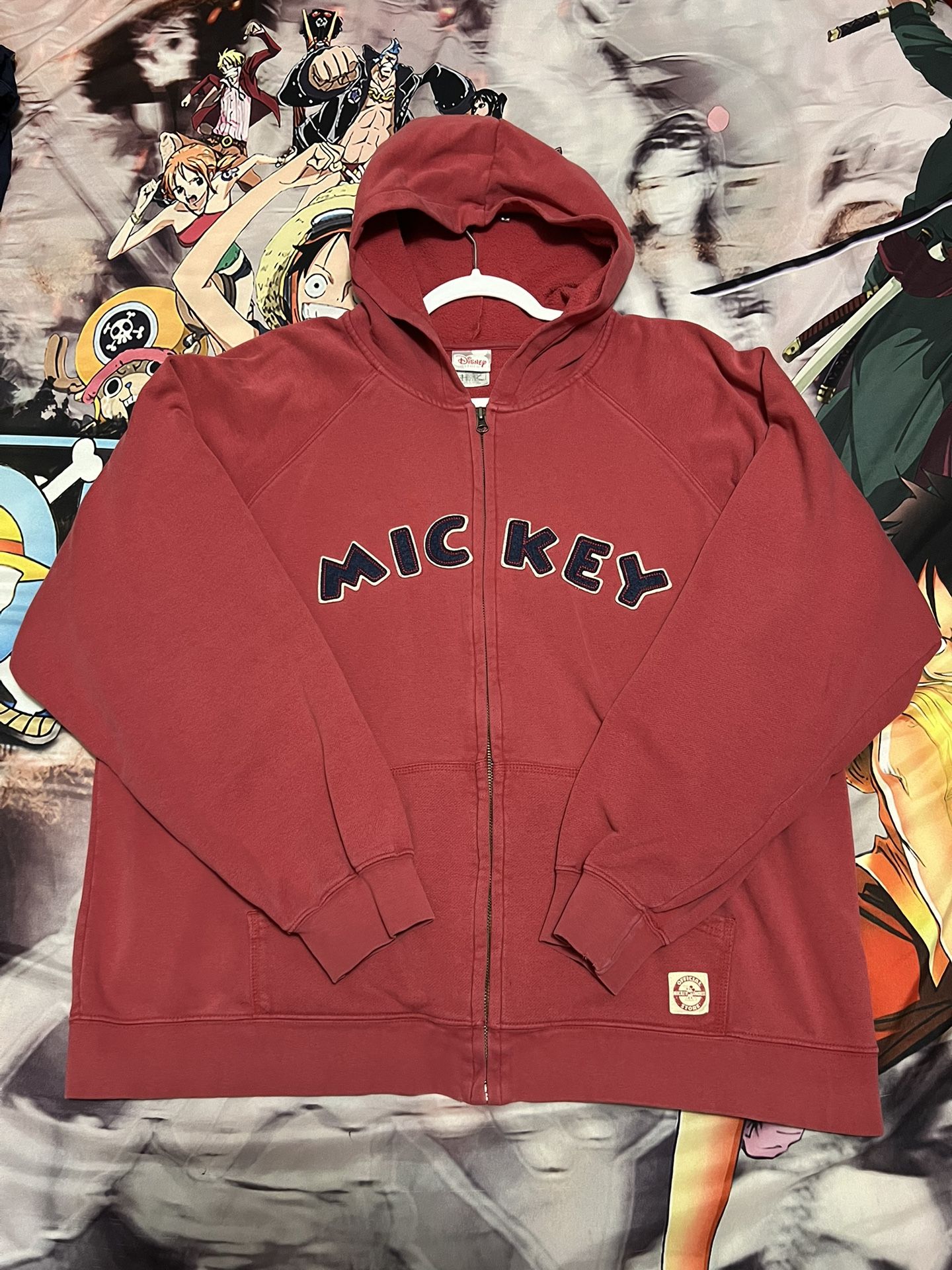 Disney Store Vintage Retro Mickey Mouse Zip Up Hooded Jacket Large