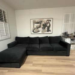 Large Dark Grey Sectional Sofa – Great Condition