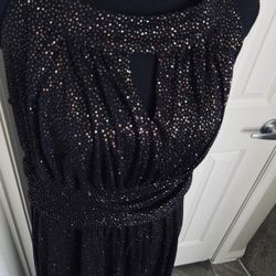 🍷Multicolored Glitter Gown En Focus Women Sleeveless Lined Long Dress Size 14W