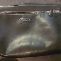Coach Leather Black Vintage Clutch  Handbag Zippered Purse  