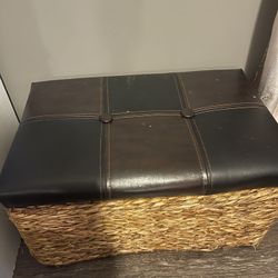 2 Storage Wicker Ottoman’s 