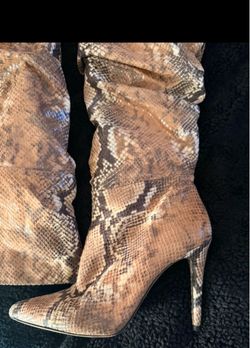 Jessica Simpson Snakeskin Print Knee-High Stiletto Boots