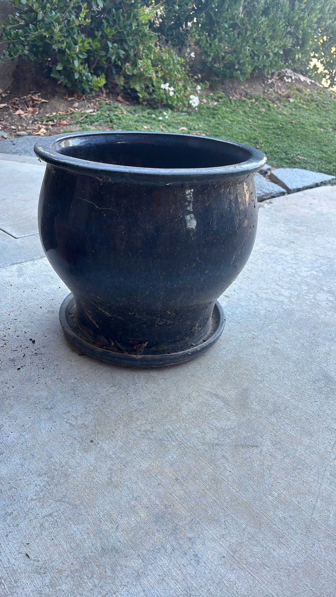 (2) Blue Planting Pots