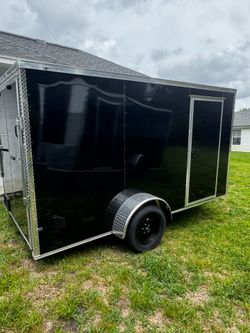 Black on Black POLYCORE 6x12 ENCLOSED CARGO TRAILER – 2 YEARS WARRANTY