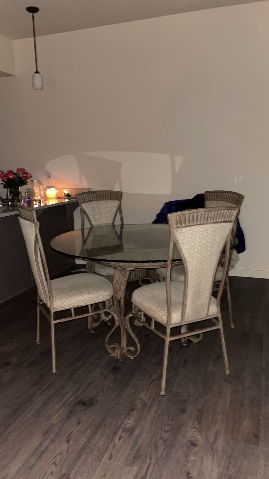 Glass top dinning table
