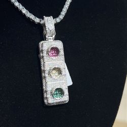 Moissanite Silver Chain n Pendant 
