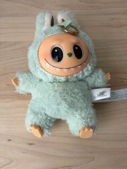 Authentic POP MART Labubu Exciting Macaron Plush Keychain – Green Grape