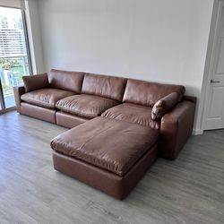 New Emilia Leather Cloud Couch Modular Sofa