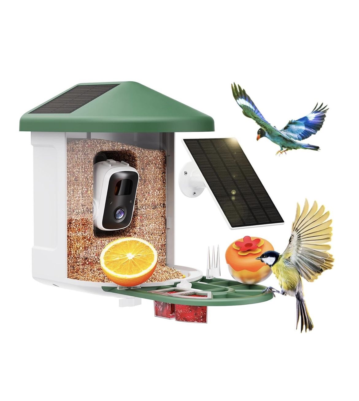 Bird Feeder with Camera with Al Identify Birds Species Solar Panel, Smart Bird House with Cam, 2K Live View, Instant Arrival Alerts🆕👍Retails $159.99