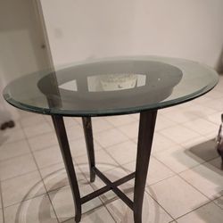 Crate & Barrel Halo 42 Inch Round Glass Table