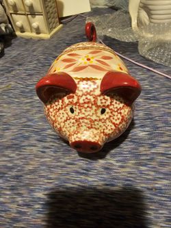 Hand-Painted Ceramic Pig Piggy Bank