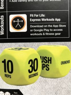 New Excercise Dice or Dices pair challenge friends, Have Fun Working Out, Push Yourself