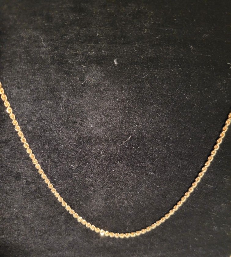 10kt Yellow Gold 16 3/4" Rope Chain Lobster Claw 