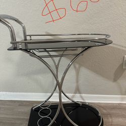 Bar Cart and glass coffee table