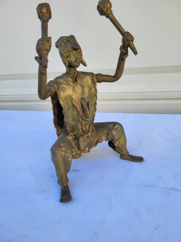 9 × 6 AFRICAN PREMITIVE TAMBOURINE PLAYER BY DERME MOROU 1(contact info removed)
