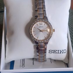 SEIKO Ladies 2-Tone Crystal Watch