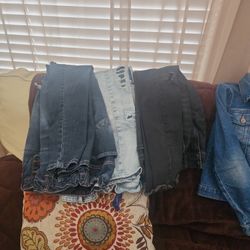 Skinny Jeans With Holes Size 14.  Very Nice.