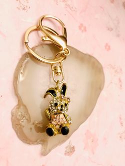 Key charm bunny- bling bunny keychain- conejita llavero- purse charm-moms gifts