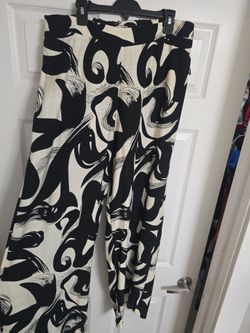 Black and white fashion pants