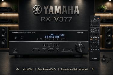 Yamaha RX-V377 4K HDMI  5.1ch Receiver w/Remote and Mic