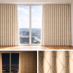 Luxury 10FT Custom Geometric Curtains – 5 Panels (Designer Quality)