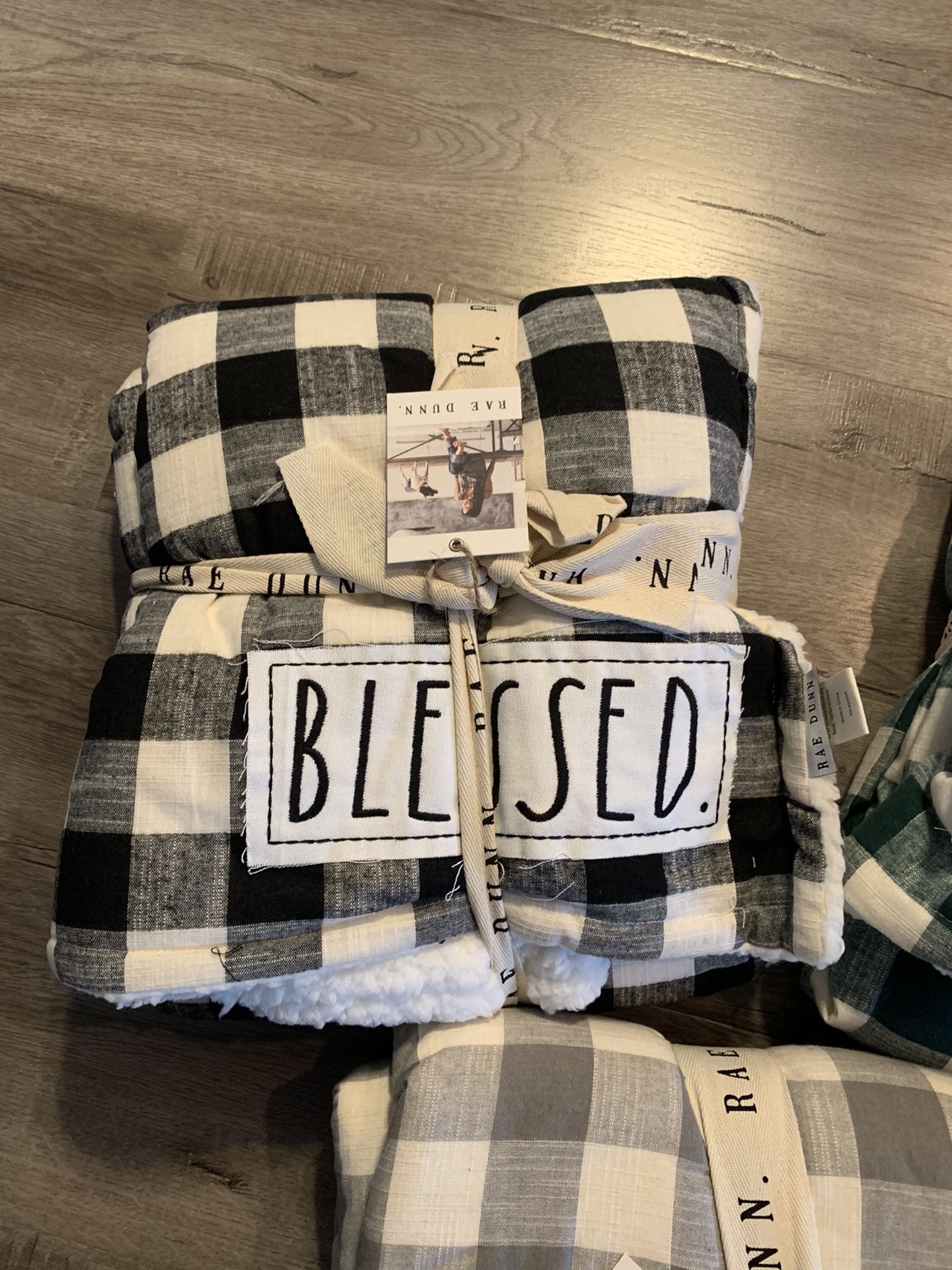 Rae Dunn Blessed Sherpa Blanket 🖤🤍