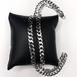 925 Sterling Silver Men’s Cuban Link Chain Necklace Size 20” / 7MM