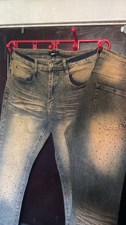Men Tan Studded Jeans
