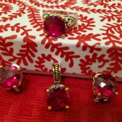 ZIRCONIA  RUBY FINE JEWELRY SET 