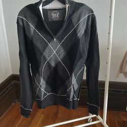 Argyle Pull Over Sweater 1/4 Zip