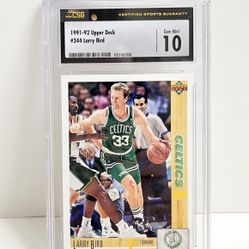 1991-92 Upper Deck #344 Larry Bird CSG Gem Mint 10 Basketball Card