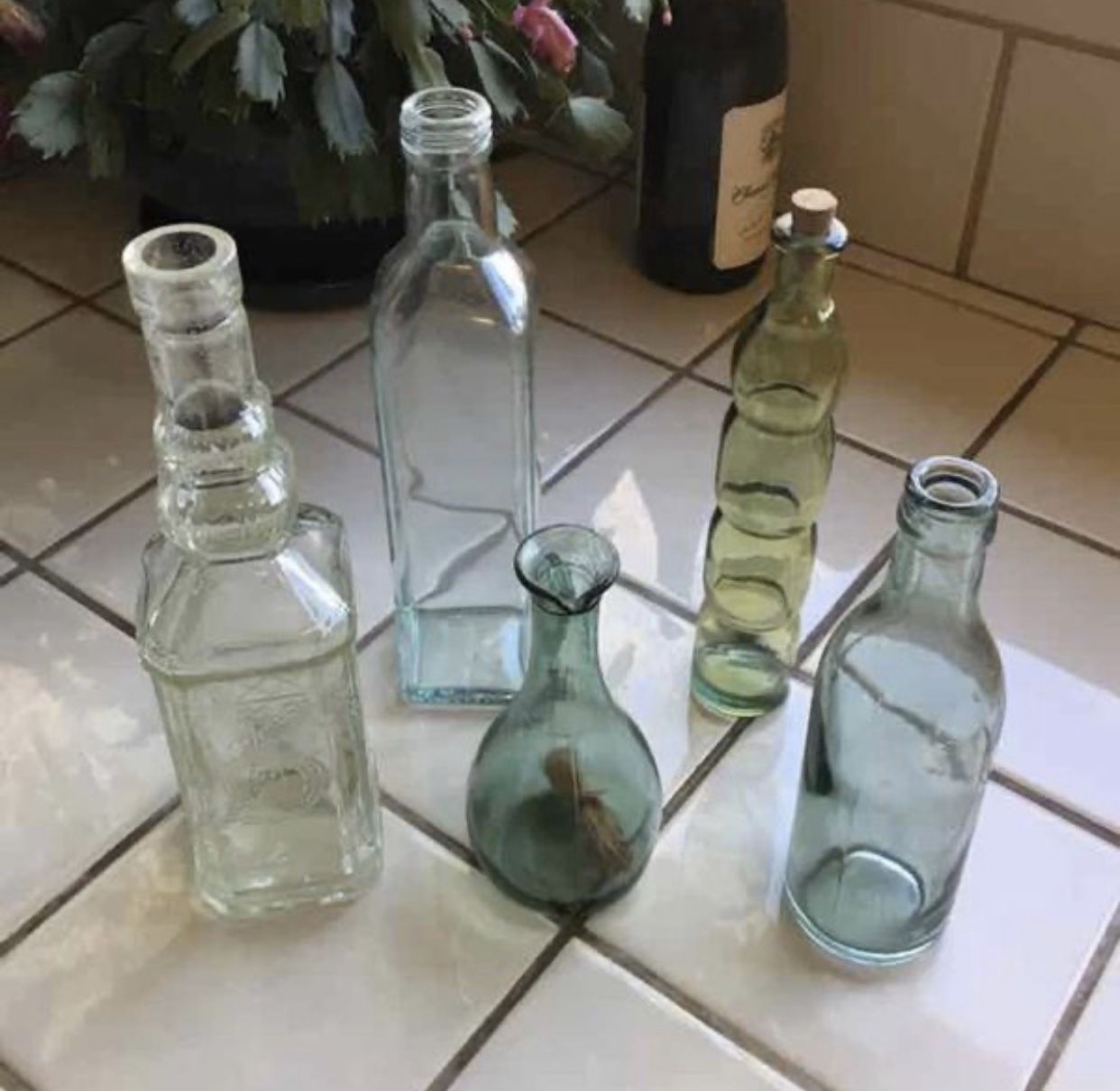 VTG Colored Glass Bottles