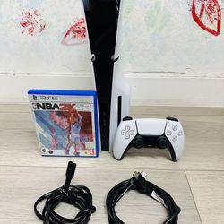 Sony PlayStation 5 Slim  - 1TB  , Bonus 1 Game NBA 2K22   ( Used Very New  )