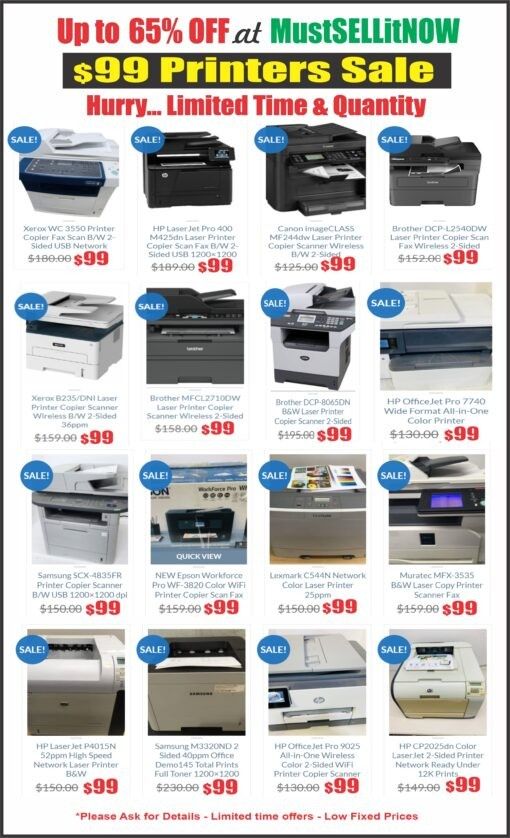 $99 Printers Sale – Xerox HP Canon Dell Brother Epson & More
