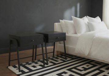 Pair of Modern Black Nightstands