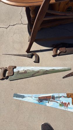 Vintage painted saw