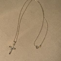 14Kt Solid Gold Chain And Cross pendant 