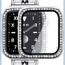 Jewelry Bracelet Metal Strap w/Bling Case For Apple Watch Series 8 7 6 5 4 3 2 1