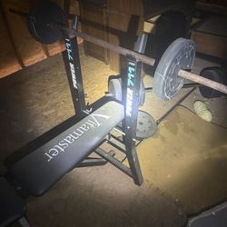 Small Bench Set. Concrete Weights. 