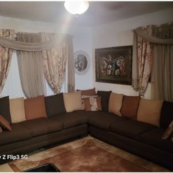 Rattan Livingroom Sectional  Sofa with matching side table with drawer and bench/chair