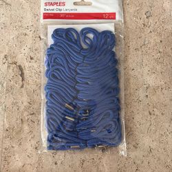 Staples Lanyards 12-Pack with Swivel Clip 