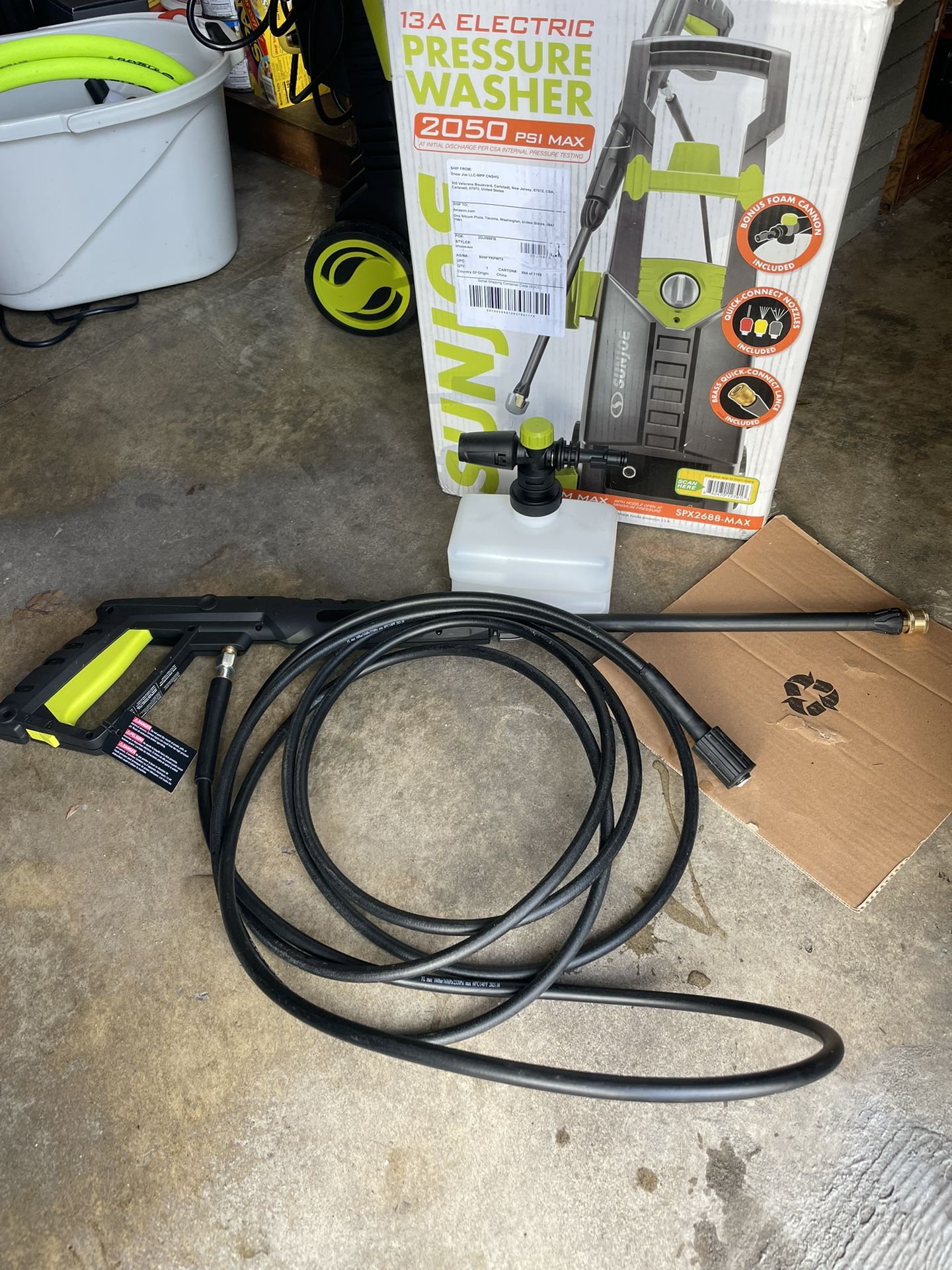 Sun Joe Pressure Washer Trigger Gun Spray Wand Foam Cannon