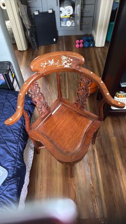 pure vintage Chinese hardwood horseshoe armchairs, mother of pearl inlay
