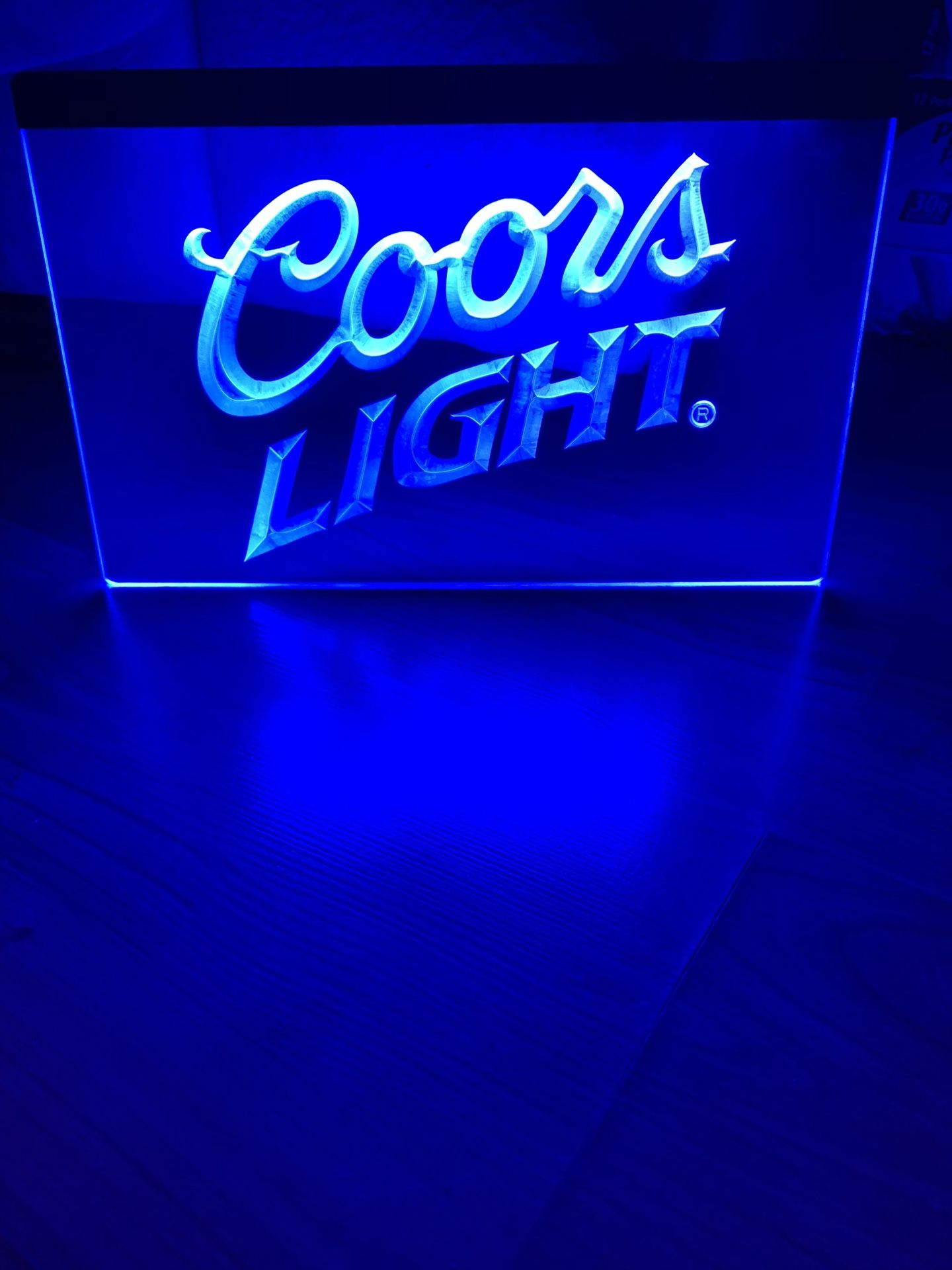 COORS LIGHT LED NEON BLUE LIGHT SIGN 8x12