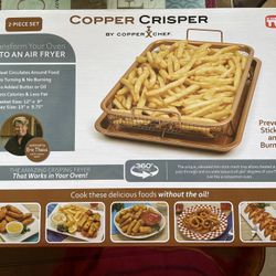 Brand new Copper Chef, 2-Piece Non-Stick Bakeware Set for Oven with Crisper Pan and Cookie Sheet