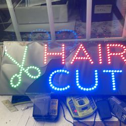 Sign electric hair cut sign