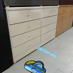 White Eight Drawer Diamond Knob Chest Cajonera Cómoda Nueva 