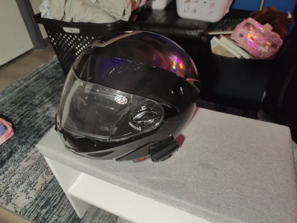 Lrg. Full-Face Helmet With Cardo Bluetooth