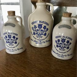 Set of 3 Ceramic (Empty) Whiskey Jugs