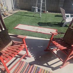 Red Rocking Chairs Solid Wood
